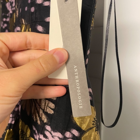 Size 6 NWT bcbg neon green pant and top, white linen, and anthropology dress - Picture 8 of 9